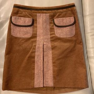 Corduroy knee length skirt 2P